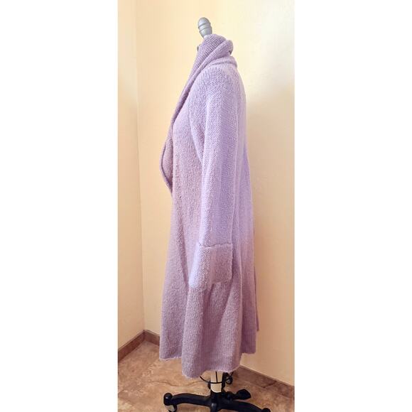 Soft Surroundings Telluride Topper Purple Wool Mohair Blend Long Cardigan S Cozy - Picture 6 of 10